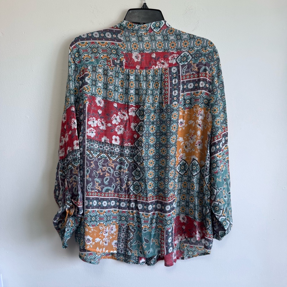 Ruby Rd Eclectic Patchwork Floral Pleated Blouse … - image 6